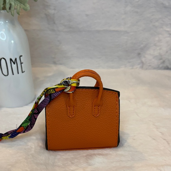 Orange Patterned Fashion Bag Charm - Picture 3 of 5